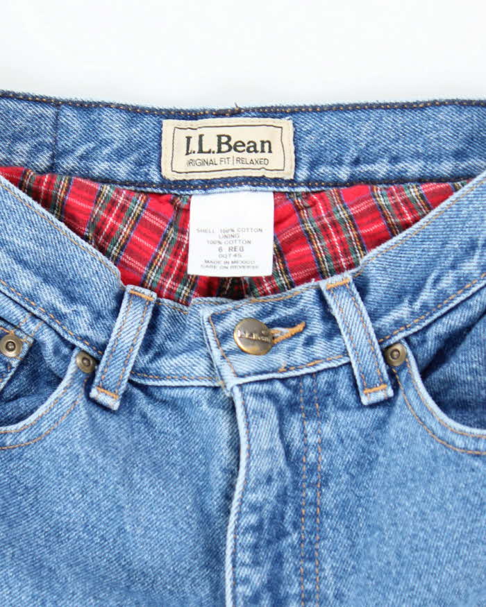 Vintage Women's Y2K L.L. Bean Lined Medium Wash Jeans - W24 L28