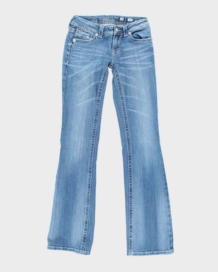 Vintage Y2k 00s Miss Me Rhinestone Crucifix Jeans - W27 L34