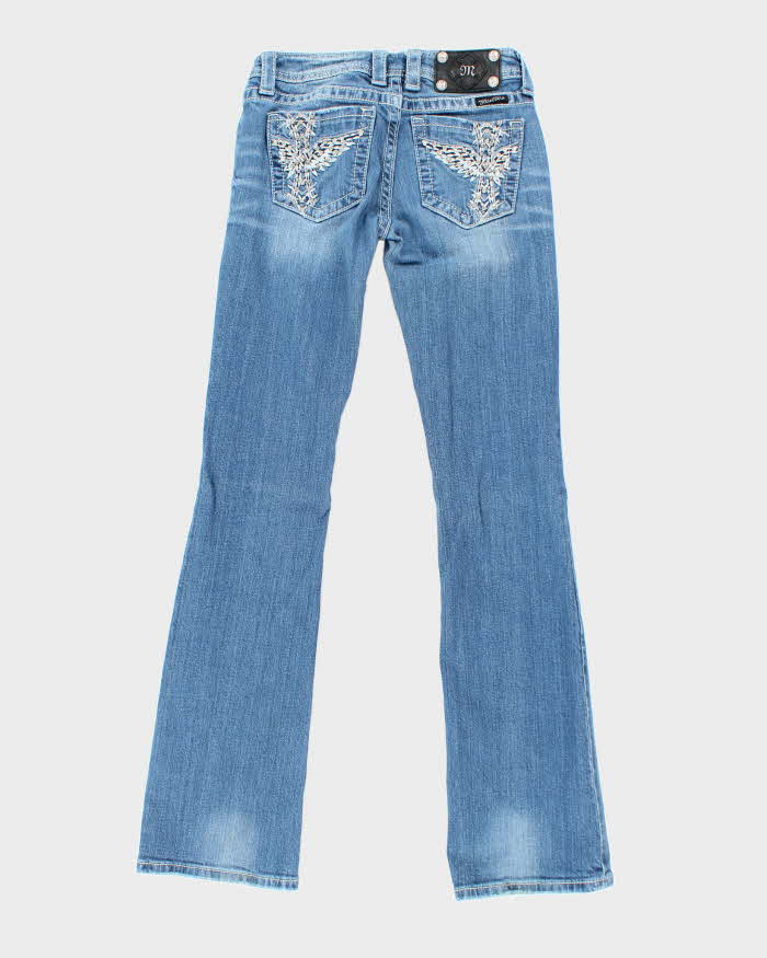 Vintage Y2k 00s Miss Me Rhinestone Crucifix Jeans - W27 L34
