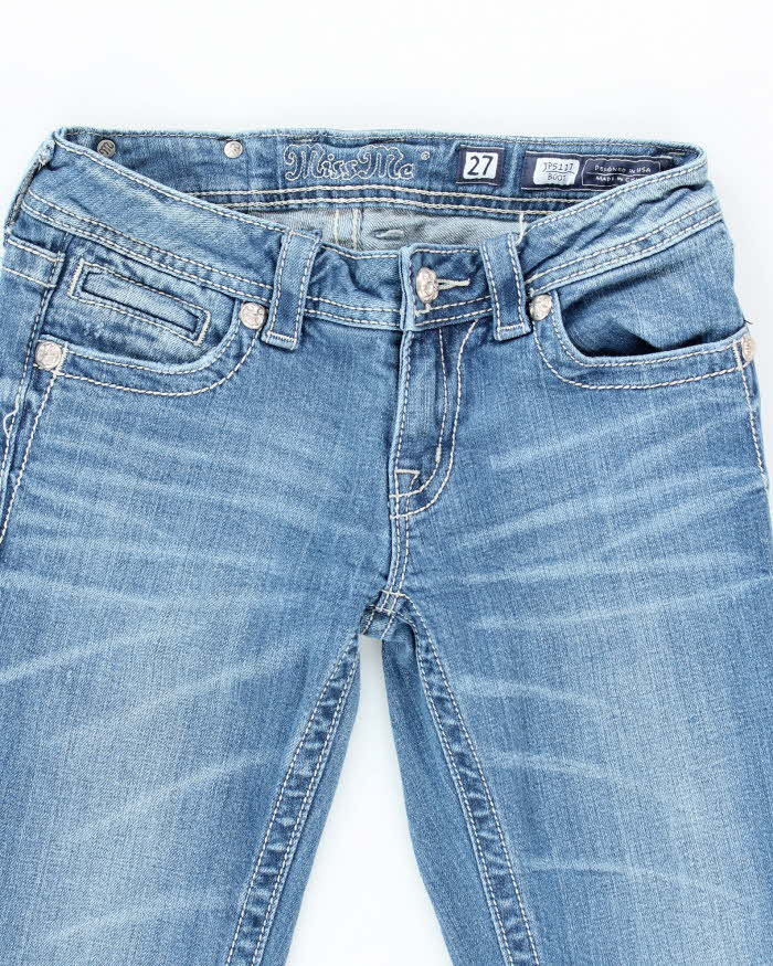 Vintage Y2k 00s Miss Me Rhinestone Crucifix Jeans - W27 L34