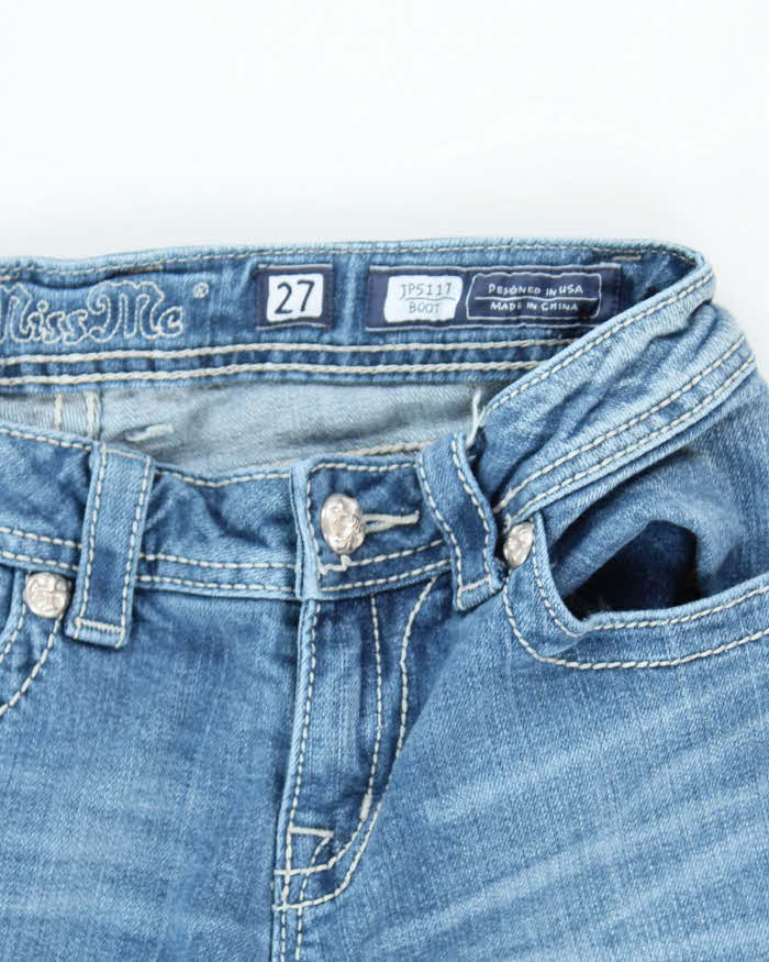Vintage Y2k 00s Miss Me Rhinestone Crucifix Jeans - W27 L34