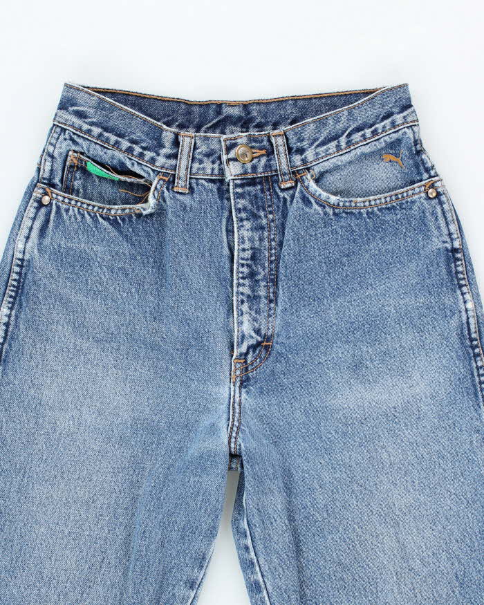 Vintage Y2K Women's Puma Medium Wash Straight Leg Jeans - W24 L28