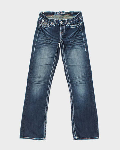Vintage Y2k 00s LA Idol Studded Rhinestone Bootcut Jeans - W28 L32