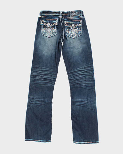 Vintage Y2k 00s LA Idol Studded Rhinestone Bootcut Jeans - W28 L32