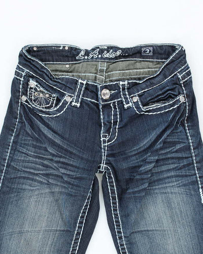 Vintage Y2k 00s LA Idol Studded Rhinestone Bootcut Jeans - W28 L32