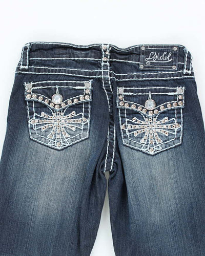 Vintage Y2k 00s LA Idol Studded Rhinestone Bootcut Jeans - W28 L32