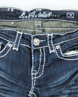 Vintage Y2k 00s LA Idol Studded Rhinestone Bootcut Jeans - W28 L32