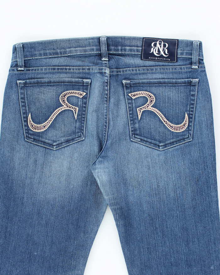 Vintage Y2k 00s Rock & Republic Rhinestone Bootcut Jeans - W32 L33