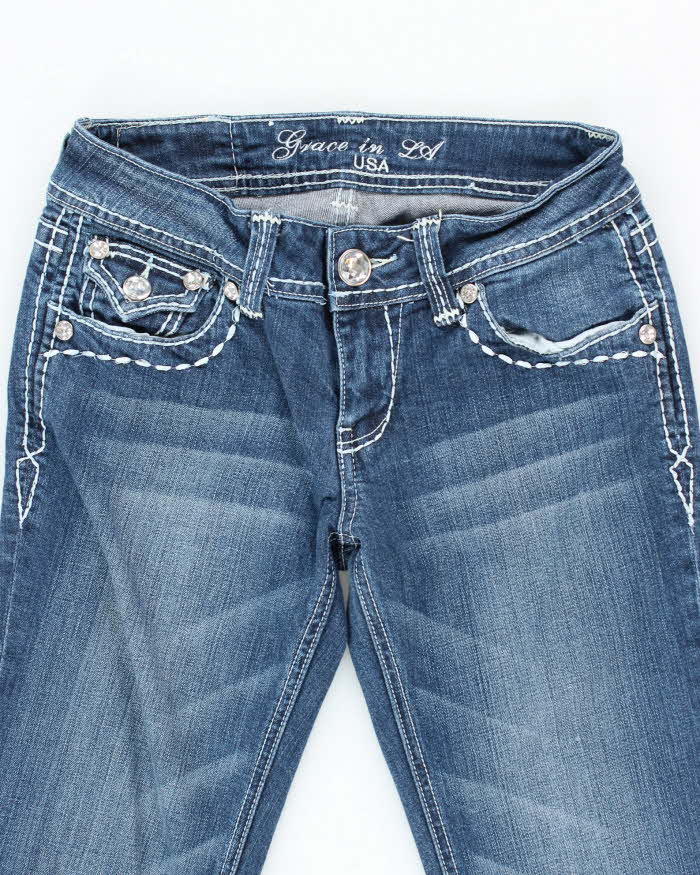 Vintage Y2k 00s Grace Rhinestone Bootcut Jeans - W28 L33