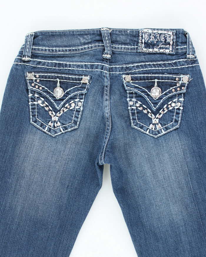 Vintage Y2k 00s Grace Rhinestone Bootcut Jeans - W28 L33