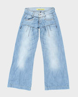 Vintage Y2K Miss Sixty Light Wash Wide Leg Flared Jeans - W26 L27