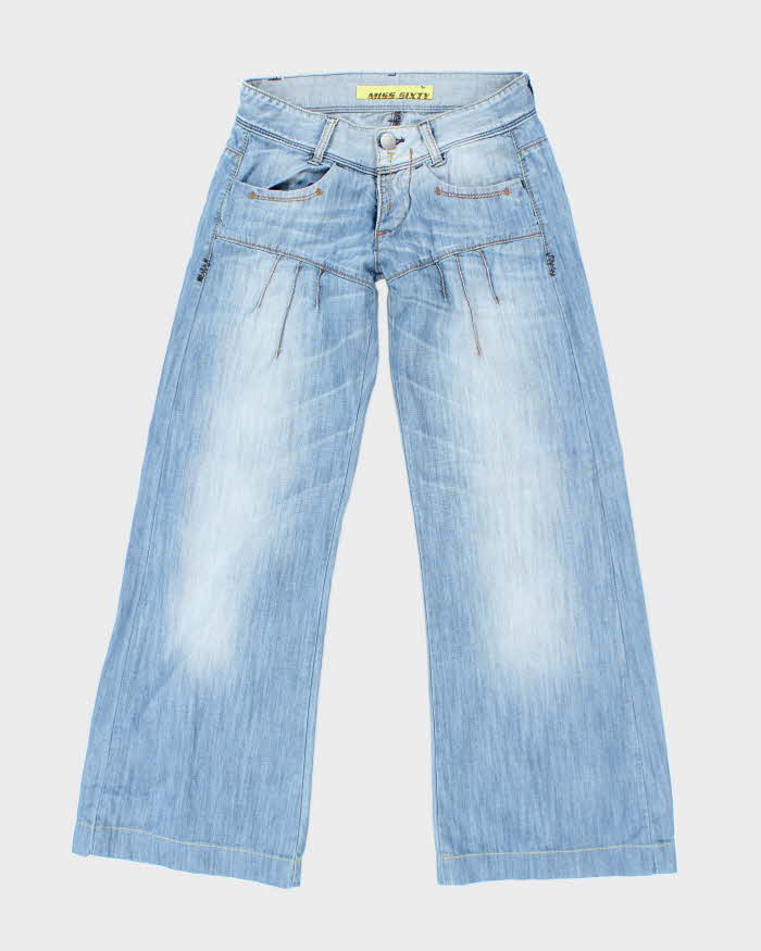 Vintage Y2K Miss Sixty Light Wash Wide Leg Flared Jeans - W26 L27