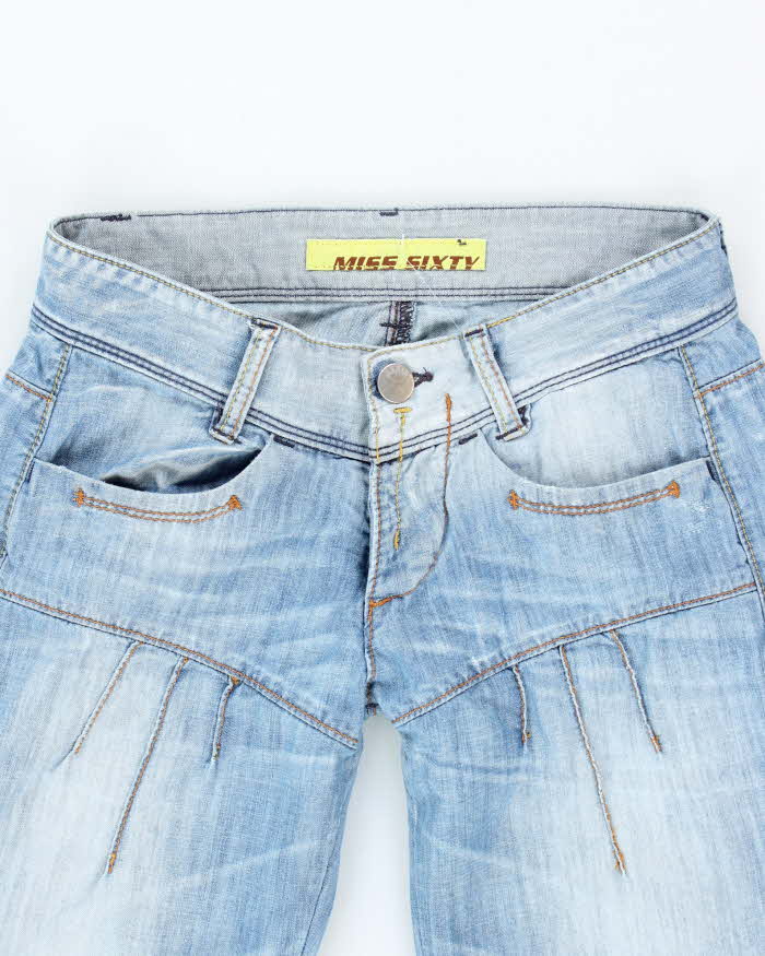 Vintage Y2K Miss Sixty Light Wash Wide Leg Flared Jeans - W26 L27