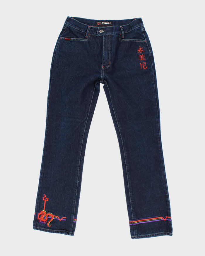 Vintage 90s Fubu Embroidered Jeans - W30 L30