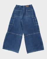 Vintage Y2K Snake Eyes Ultra Wide Leg Dark Wash Denim Jeans - W28 L28