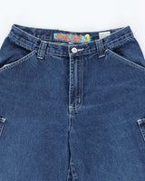 Vintage Y2K Snake Eyes Ultra Wide Leg Dark Wash Denim Jeans - W28 L28