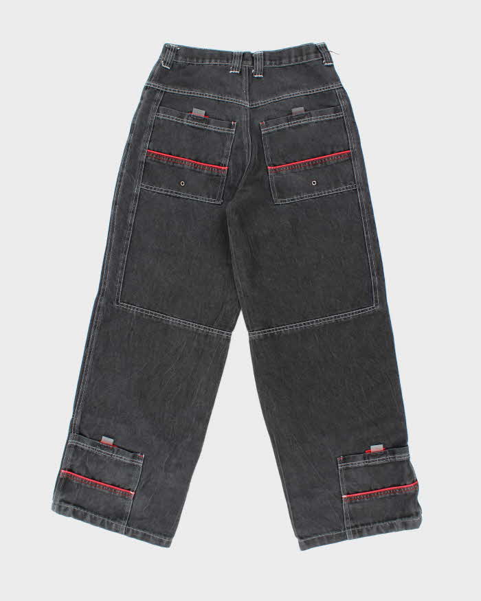 Vintage Y2K Request Wide Leg Grey Wash Jeans - W28 L28