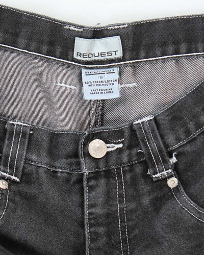 Vintage Y2K Request Wide Leg Grey Wash Jeans - W28 L28
