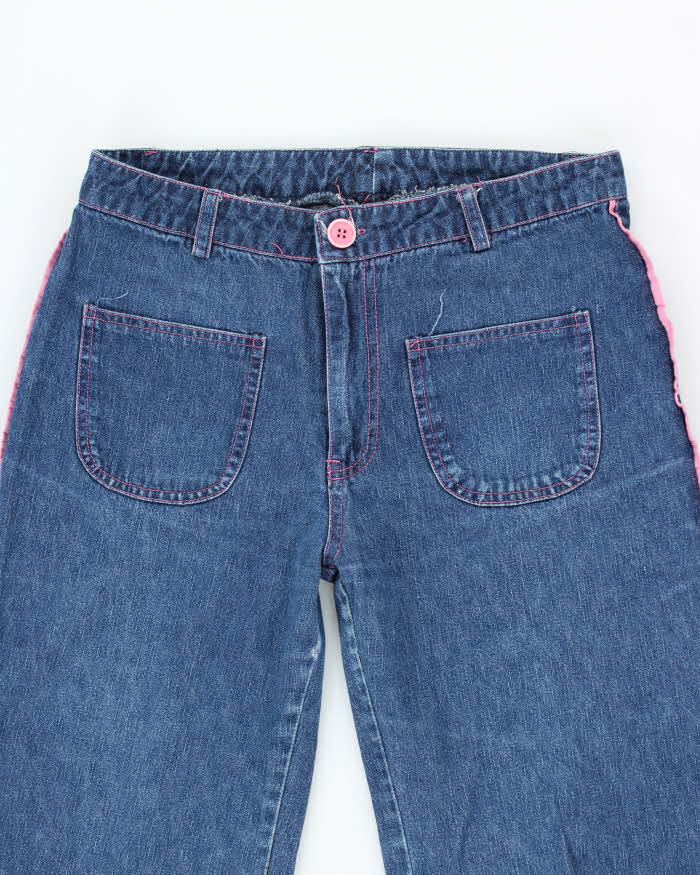 Vintage Y2K Wide Leg Dark Wash Flared Jeans - W28 L29