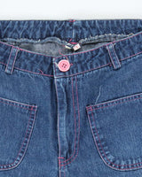 Vintage Y2K Wide Leg Dark Wash Flared Jeans - W28 L29