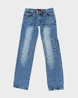 Vintage Y2K Sen Baolong Studded Slim Flared Jeans - W24 L32