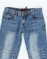 Vintage Y2K Sen Baolong Studded Slim Flared Jeans - W24 L32