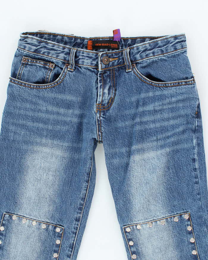 Vintage Y2K Sen Baolong Studded Slim Flared Jeans - W24 L32