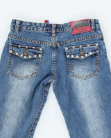 Vintage Y2K Sen Baolong Studded Slim Flared Jeans - W24 L32