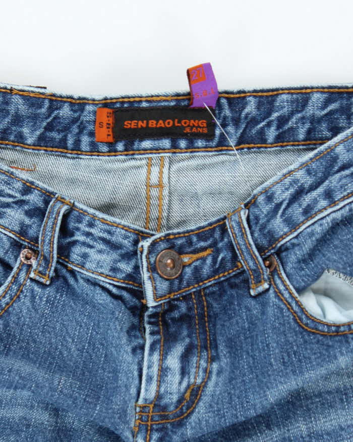 Vintage Y2K Sen Baolong Studded Slim Flared Jeans - W24 L32