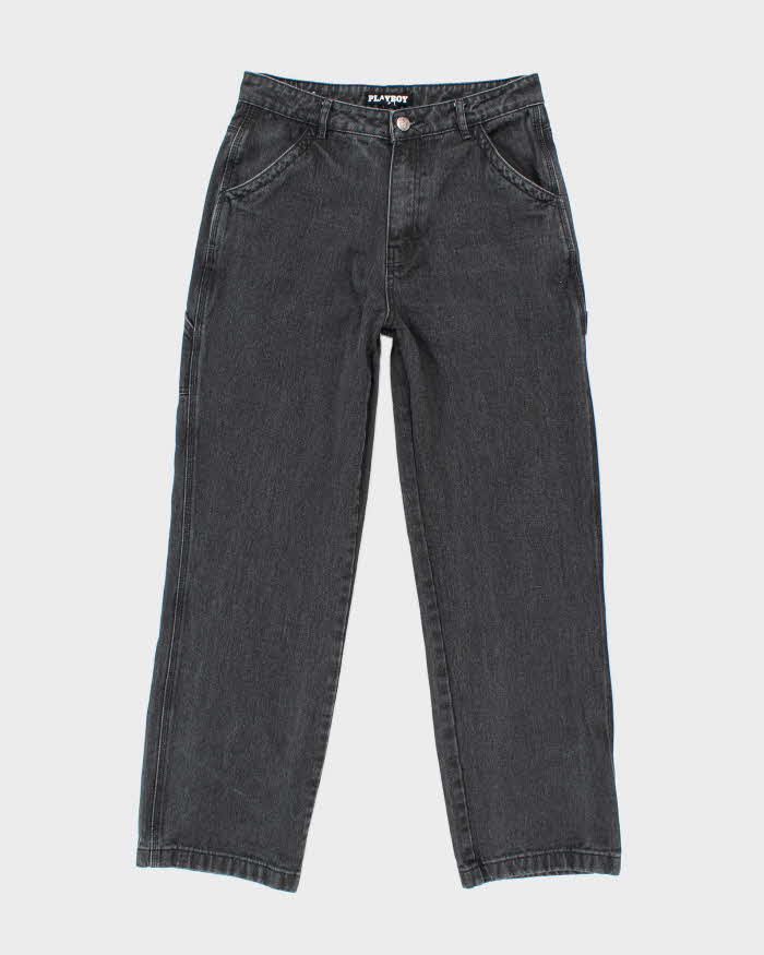 Vintage Y2K Playboy Relaxed Fit Grey Stone Wash Jeans - W28 L29