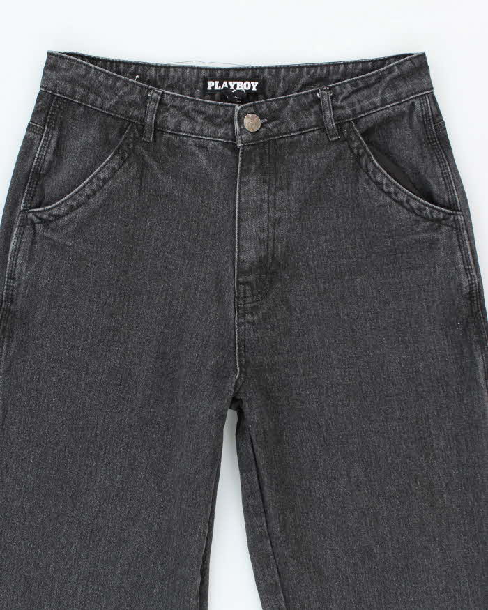Vintage Y2K Playboy Relaxed Fit Grey Stone Wash Jeans - W28 L29