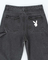 Vintage Y2K Playboy Relaxed Fit Grey Stone Wash Jeans - W28 L29