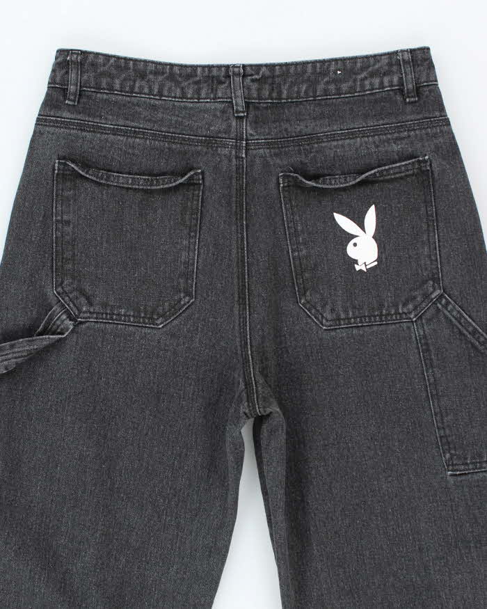 Vintage Y2K Playboy Relaxed Fit Grey Stone Wash Jeans - W28 L29