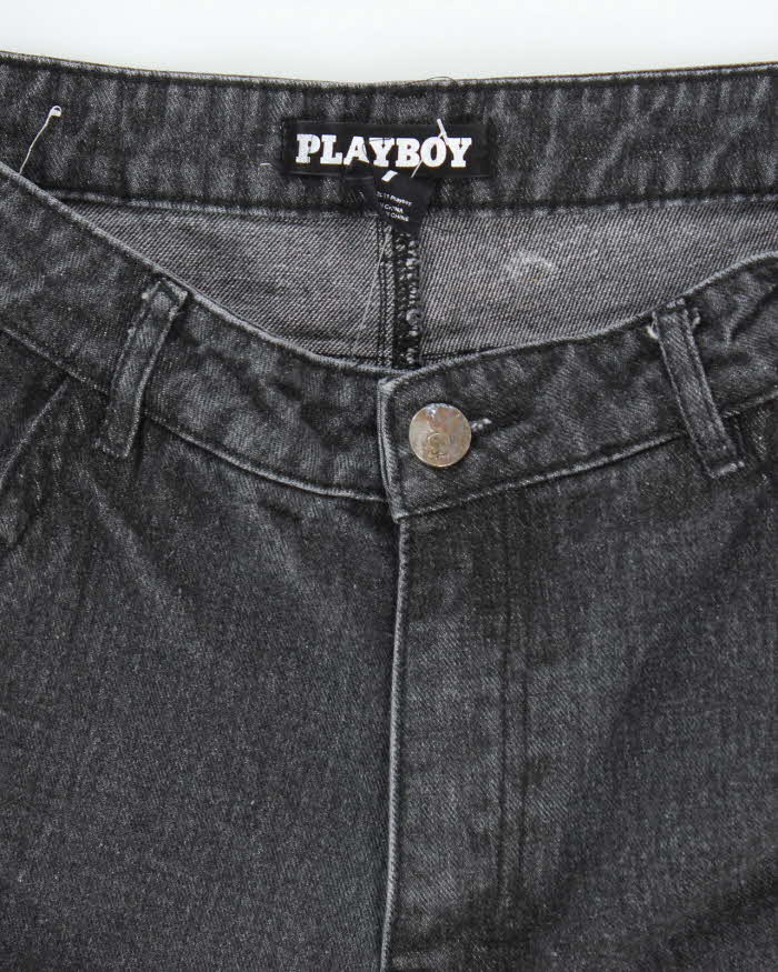Vintage Y2K Playboy Relaxed Fit Grey Stone Wash Jeans - W28 L29
