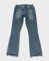 Vintage Y2k 00s Silver Lace-up Bootcut Jeans - W32 L33