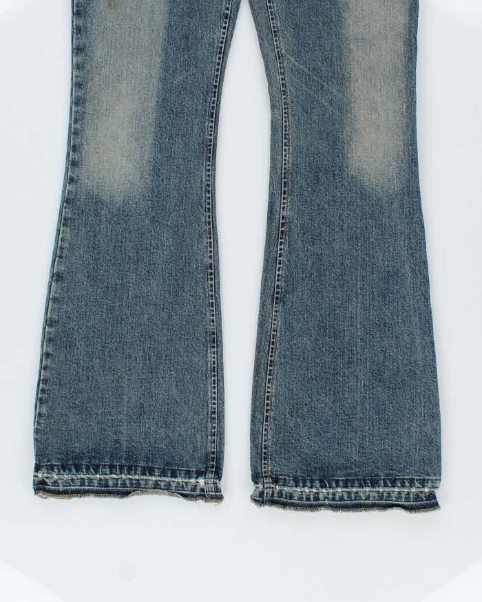 Vintage Y2k 00s Silver Lace-up Bootcut Jeans - W32 L33