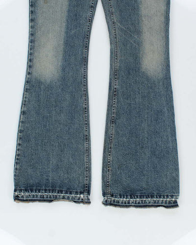 Vintage Y2k 00s Silver Lace-up Bootcut Jeans - W32 L33
