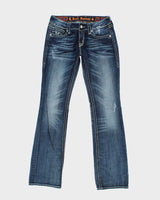 Vintage Y2k 00s Rock Revival Rhinestone Bootcut Jeans - W32 L35