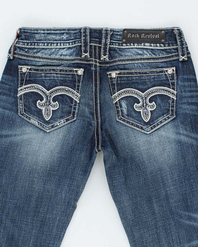 Vintage Y2k 00s Rock Revival Rhinestone Bootcut Jeans - W32 L35