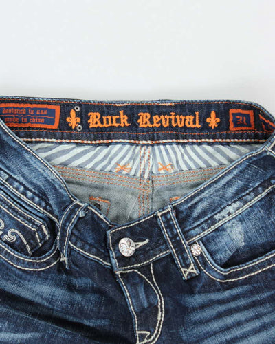 Vintage Y2k 00s Rock Revival Rhinestone Bootcut Jeans - W32 L35