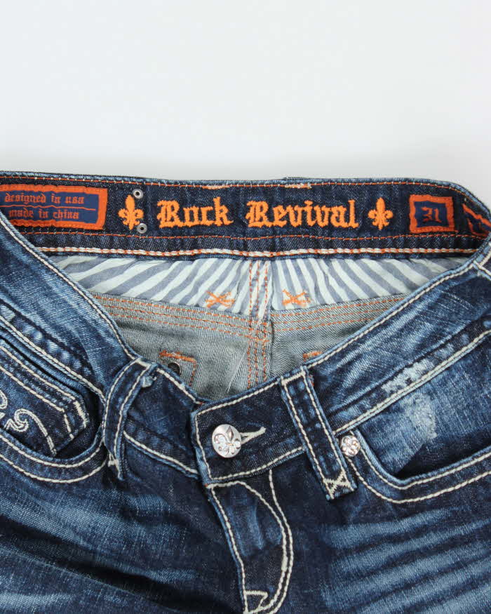 Vintage Y2k 00s Rock Revival Rhinestone Bootcut Jeans - W32 L35