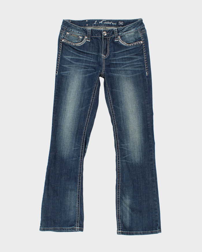 Vintage Y2k 00s LA Idol Rhinestone Jeans - W34 L33