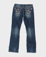 Vintage Y2k 00s LA Idol Rhinestone Jeans - W34 L33