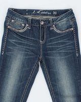 Vintage Y2k 00s LA Idol Rhinestone Jeans - W34 L33