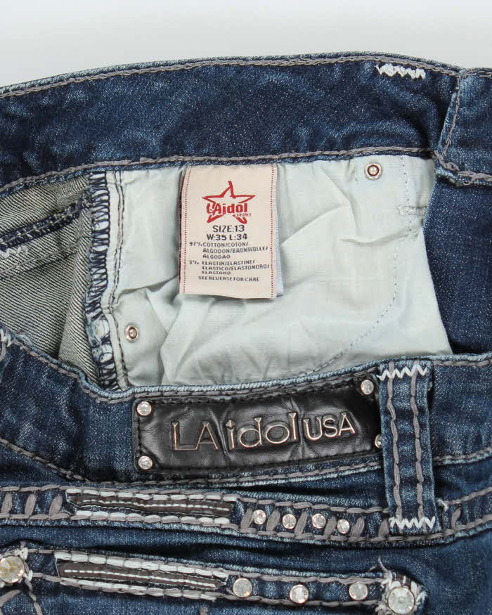 Vintage Y2k 00s LA Idol Rhinestone Jeans - W34 L33