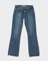 Vintage 90s Silver Distressed Flared Jeans - W29 L32