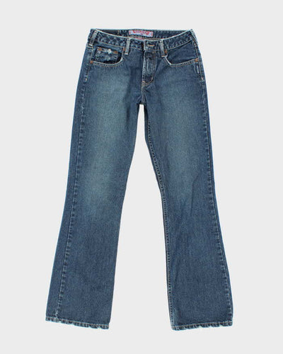 Vintage 90s Silver Distressed Flared Jeans - W29 L32