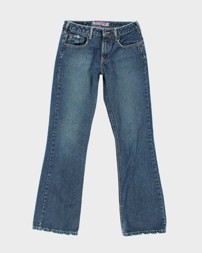 Vintage 90s Silver Distressed Flared Jeans - W29 L32