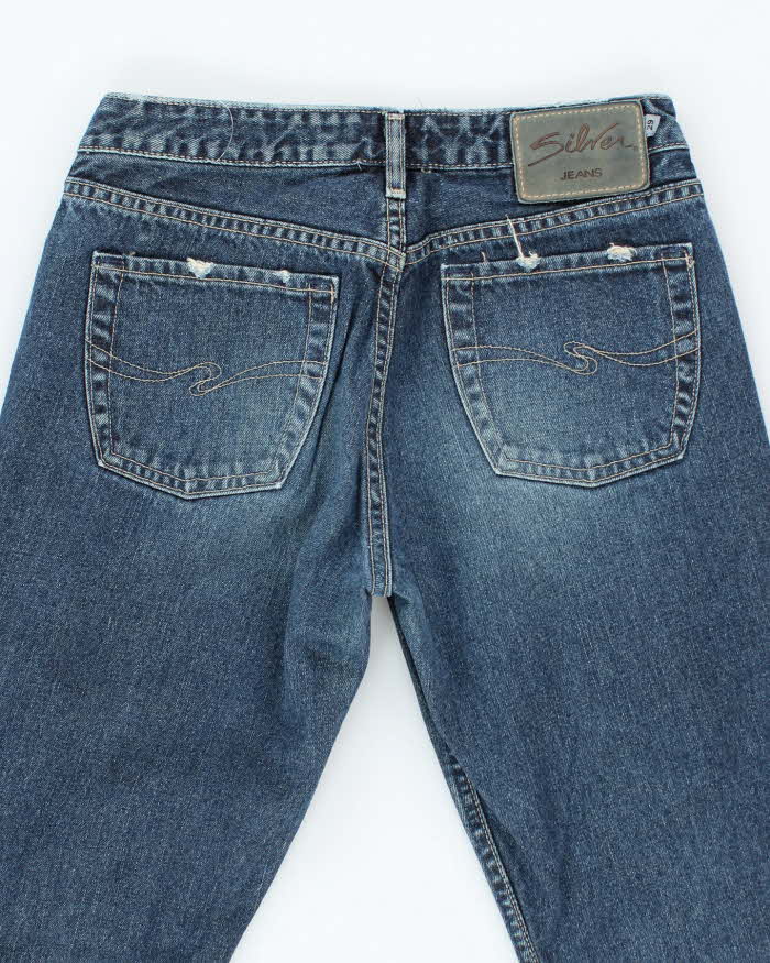 Vintage 90s Silver Distressed Flared Jeans - W29 L32
