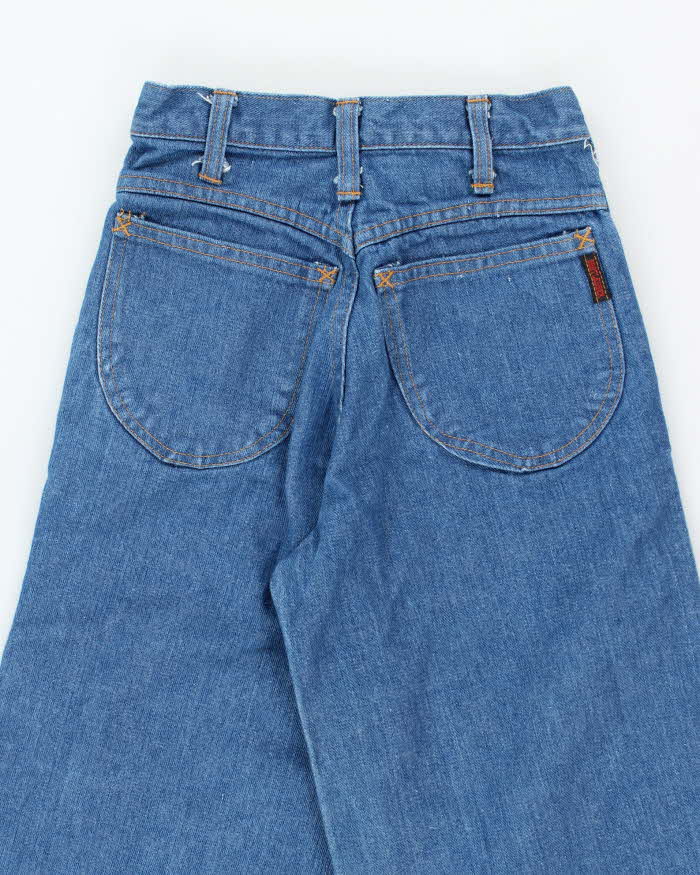 Vintage 80's Bootlegger Medium Wash High Waisted Flared Jeans - W22 L35